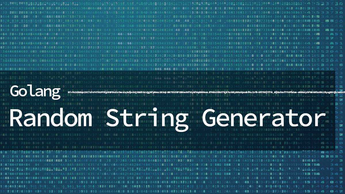 generate random string of characters and numbers golang